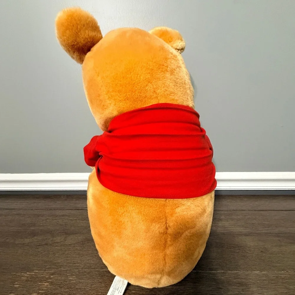 Vintage Disney Winnie the Pooh Plush Stuffed Animal Classic Red Shirt Large Bear